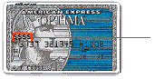 Example image of an American Express credit card's CSC code 2